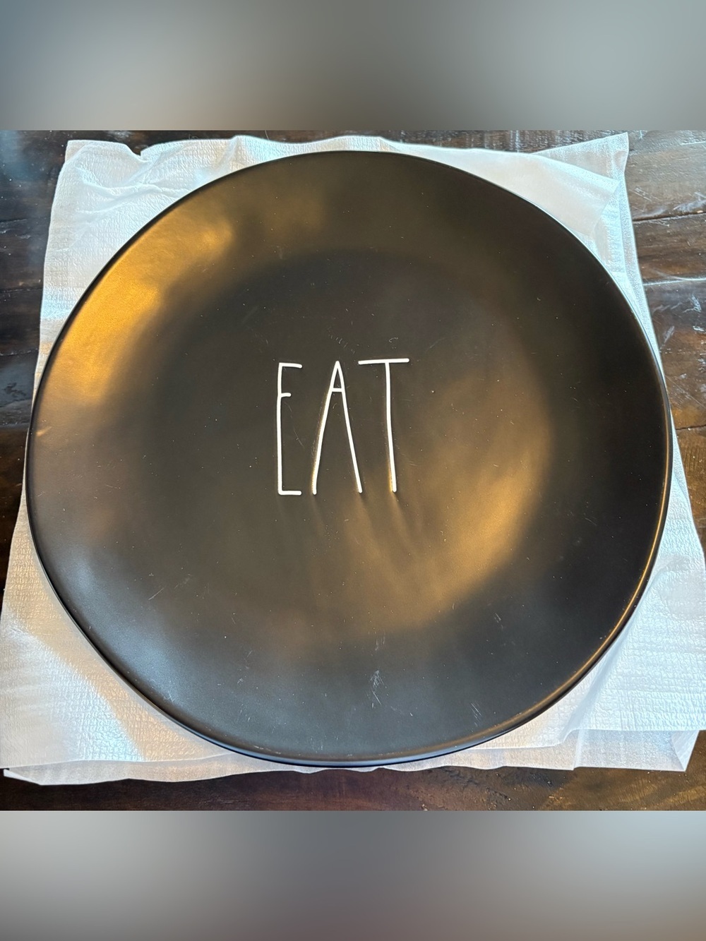 Rae Dunn Black Lettering on Cream Surface
